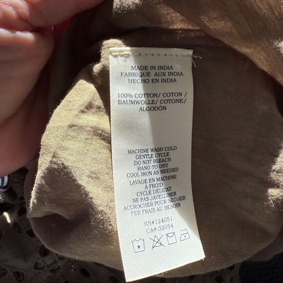 The Odells Thread Eyelet Peasant Mini Dress Women's Small Cottagecore Green - Picture 4 of 6